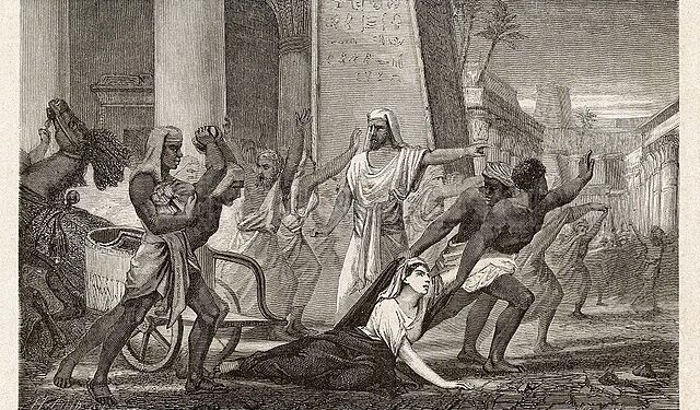 Incisione ottocentesca intitolata La morte della filosofa Ipazia ad Alessandria. Pubblicata inizialmente nel periodico francese Le Voleur Illustré (7 dicembre 1865) e successivamente riprodotta nel volume di Louis Figuier Vies des savants illustres (1866). L’immagine mostra un’interpretazione drammatica e violenta dell’uccisione di Ipazia, con tratti iconografici oggi considerati problematici e intrisi di stereotipi razziali.